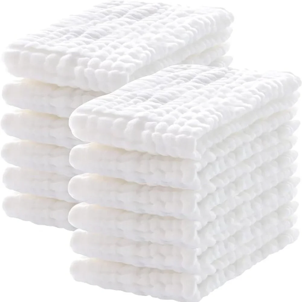 12-Pack White Baby Muslin Burp Cloth (17.5